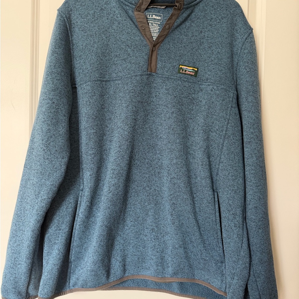 Men's L.L.Bean Sweater Fleece Pullover size XL Tall Blue